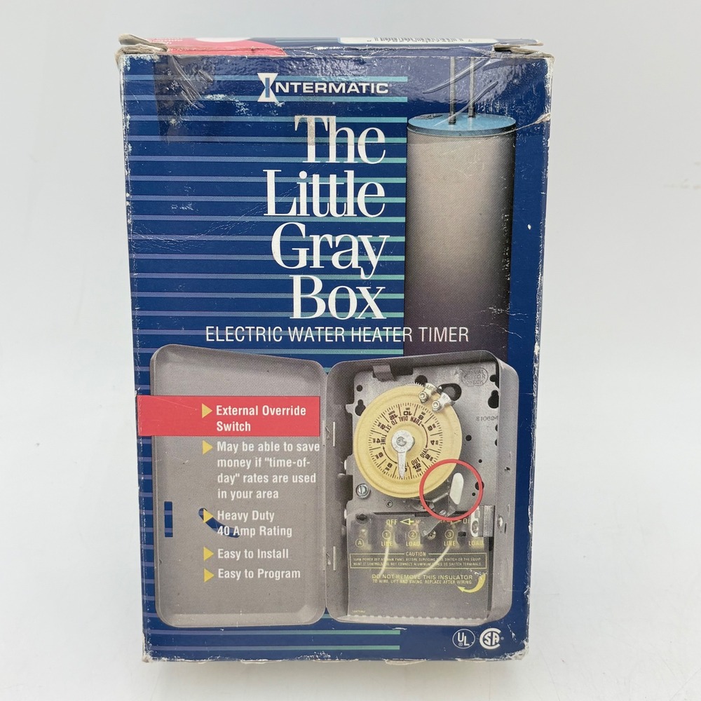Intermatic WH40 Little Gray Box Electric Water Heater Timer‎ 40A 250V DPST New